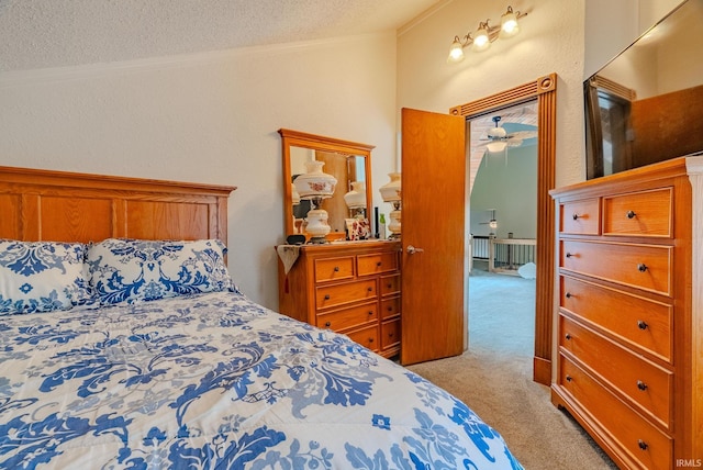 479 W 250 S, Wabash, IN 46992 - bedroom featuring light colored carpet, a textured ceiling, and ornamental molding