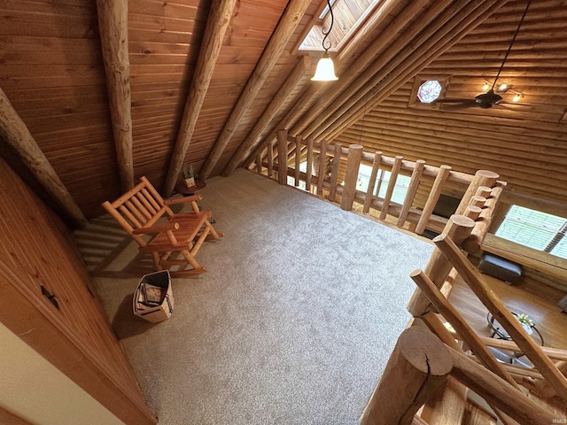 view of unfinished attic