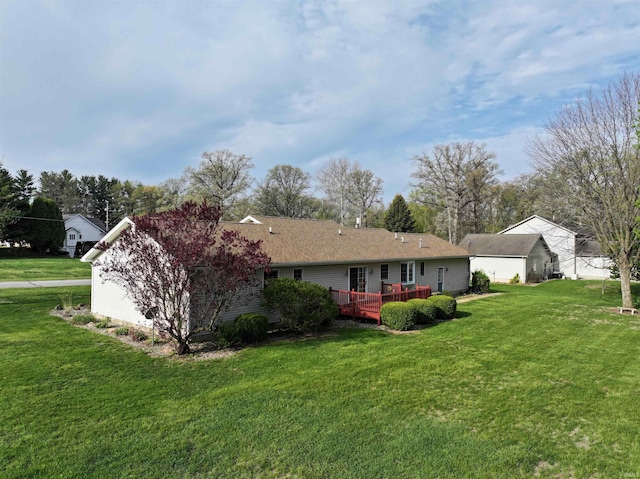 800 E Oak View Est, Winamac, IN 46996 - back of house with a yard and a deck