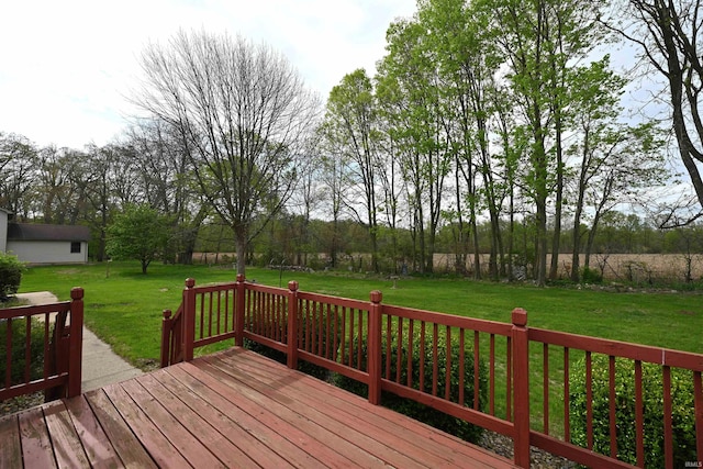 800 E Oak View Est, Winamac, IN 46996 - wooden deck with a lawn