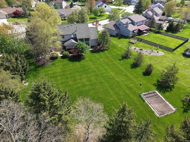 aerial view featuring a residential view