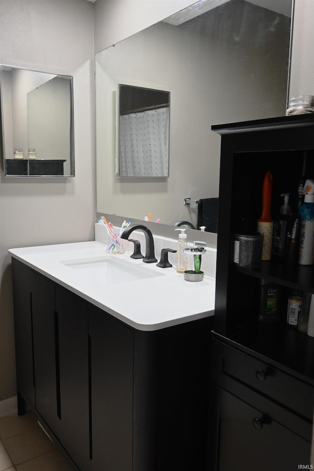bathroom featuring vanity and tile patterned floors