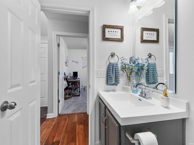 5326 Dennison Dr, Fort Wayne, IN 46835 - bathroom with vanity and wood finished floors