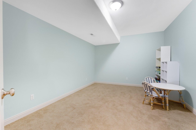 office featuring carpet floors and baseboards