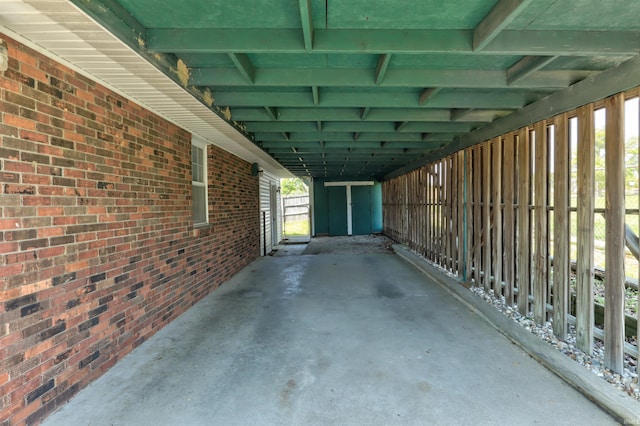 view of patio with an attached carport