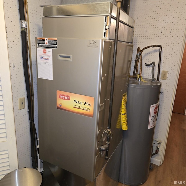 utilities with heating unit and electric water heater