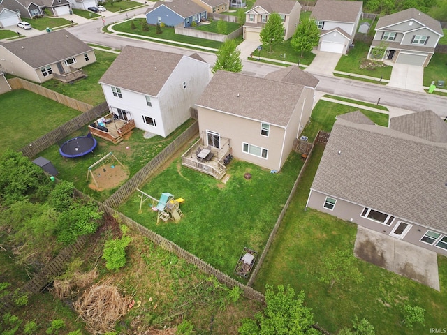 aerial view with a residential view