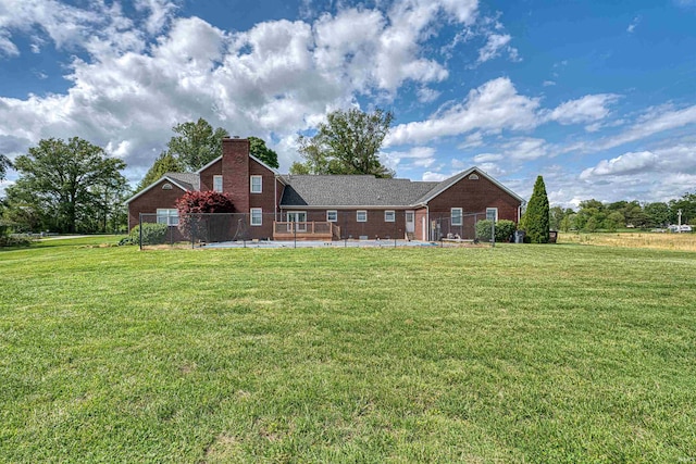 7001 Old Boonville Hwy, Evansville, IN 47715 - view of front of property featuring a chimney, brick siding, and a front yard