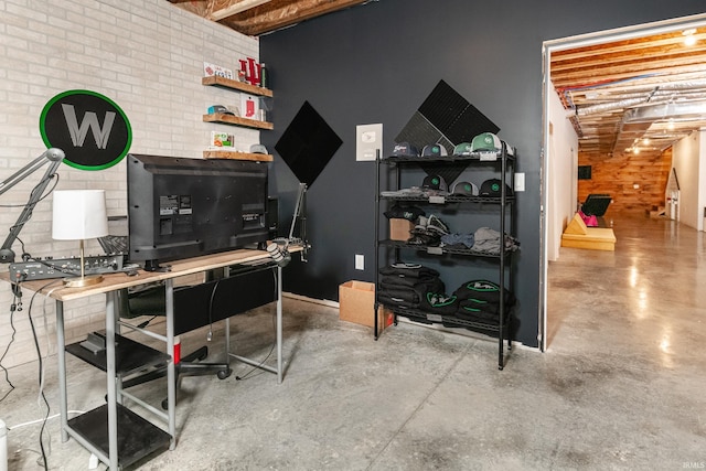 1284 E Zinnia Dr, Bloomington, IN 47401 - office area featuring concrete flooring