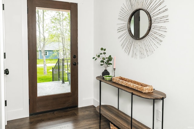 1284 E Zinnia Dr, Bloomington, IN 47401 - doorway to outside featuring dark wood-style floors and a healthy amount of sunlight