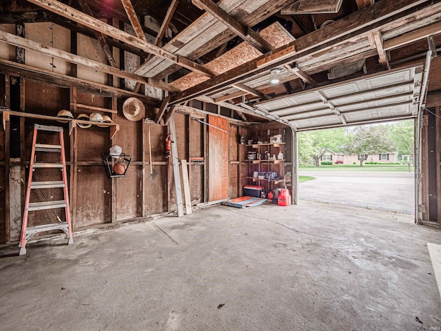 view of garage
