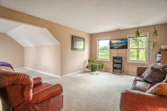 534 Lagrange St, West Lafayette, IN 47906 - living room with carpet floors, a textured ceiling, baseboards, and visible vents