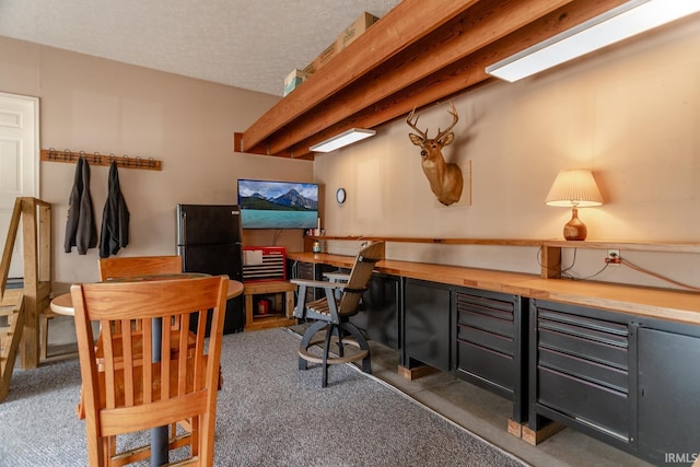 534 Lagrange St, West Lafayette, IN 47906 - carpeted home office featuring a textured ceiling
