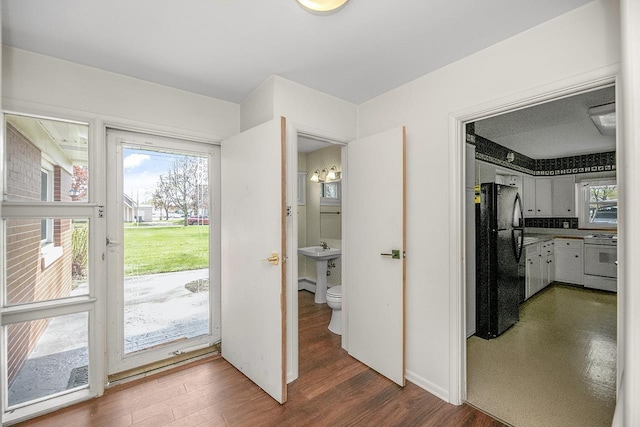 entryway featuring wood finished floors