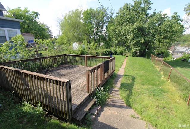 2813 W Franklin St, Evansville, IN 47712 - deck featuring a lawn