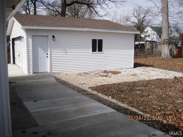 view of garage
