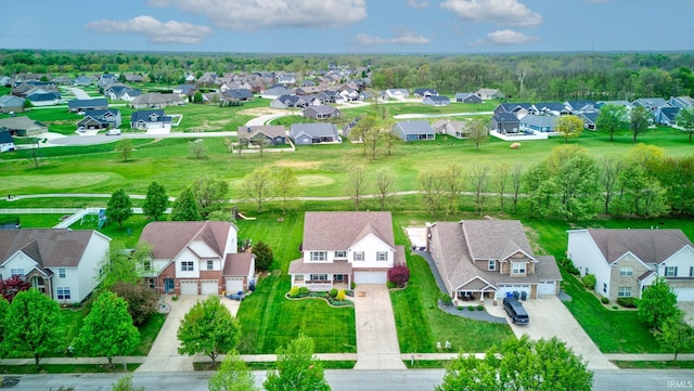 drone / aerial view with a residential view