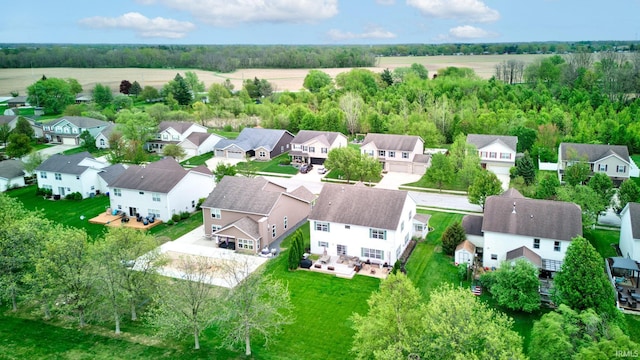aerial view with a residential view
