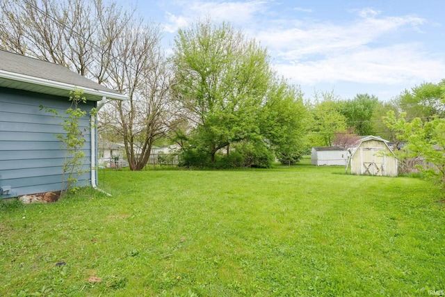 view of yard with an outbuilding and a storage unit