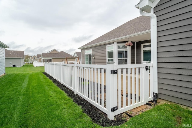 view of yard with fence