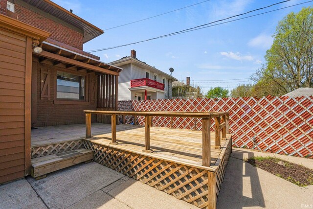 deck featuring fence