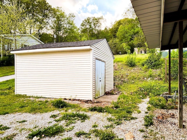 view of shed