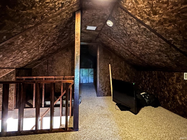 view of unfinished attic