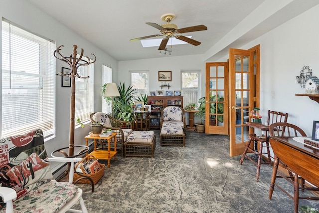 sunroom with french doors
