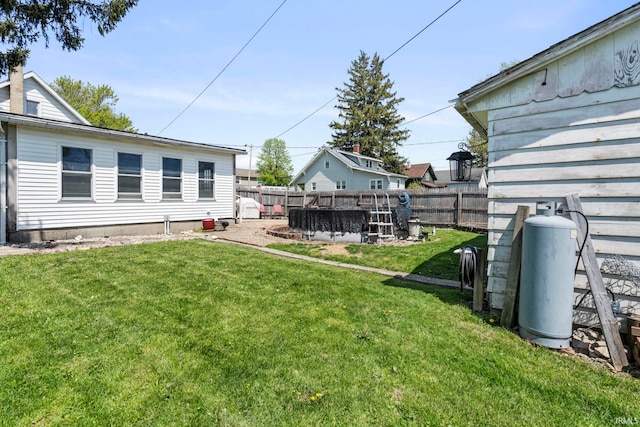 view of yard featuring a fenced backyard