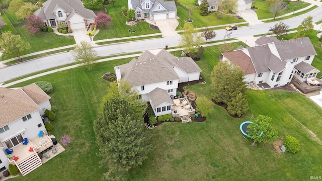 drone / aerial view with a residential view