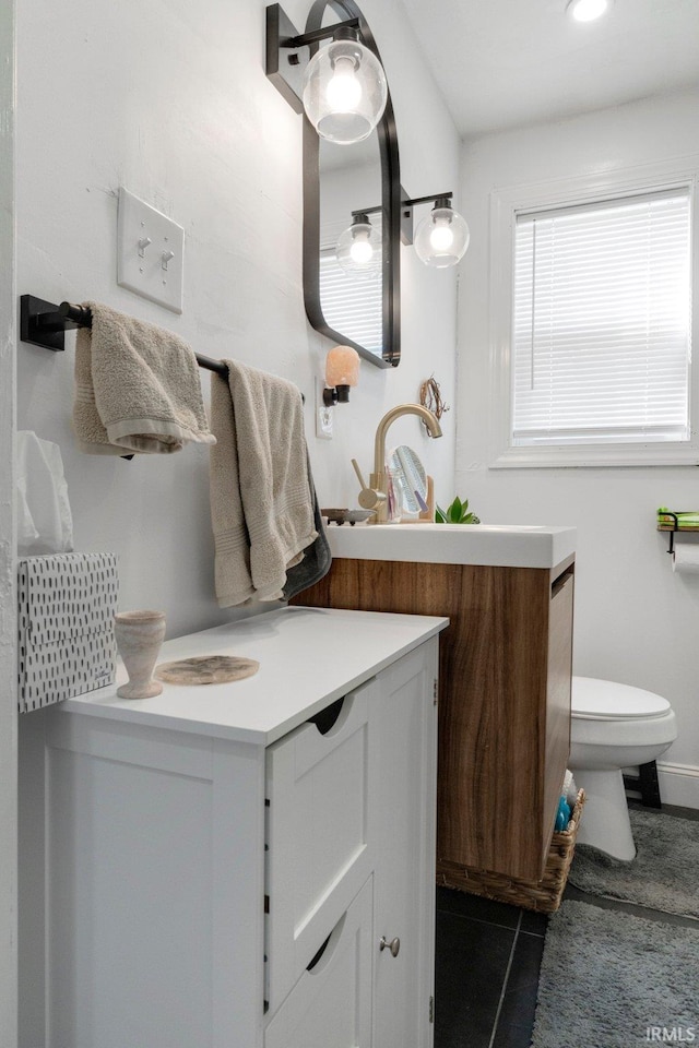 2819 Witchwood Dr, Fort Wayne, IN 46809 - bathroom with vanity, tile patterned flooring, and toilet