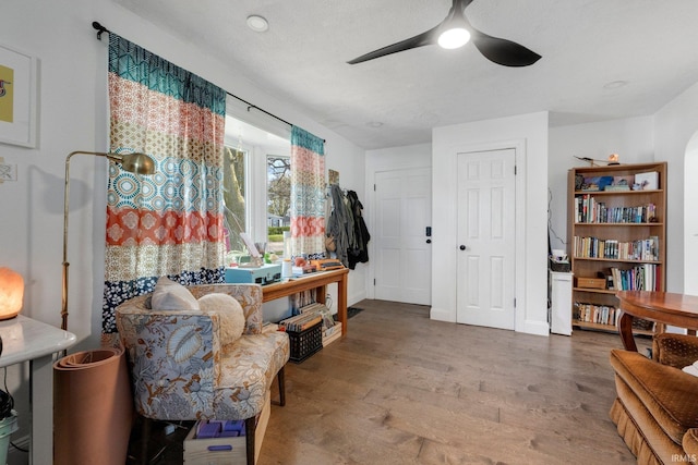 2819 Witchwood Dr, Fort Wayne, IN 46809 - sitting room with a ceiling fan and wood finished floors