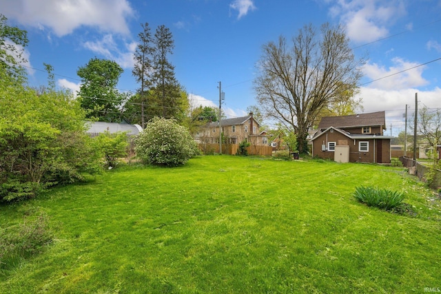 view of yard with fence