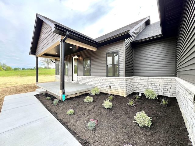 exterior space with covered porch