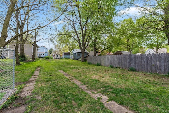 view of yard with fence