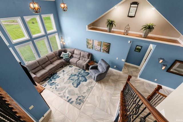 1206 Phaeton Way, Auburn, IN 46706 - living area featuring a chandelier