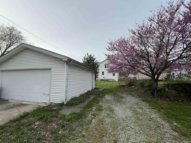 detached garage with driveway