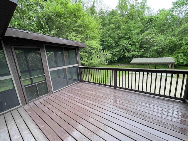 4970 S 700 W, Owensville, IN 47665 - deck with a sunroom
