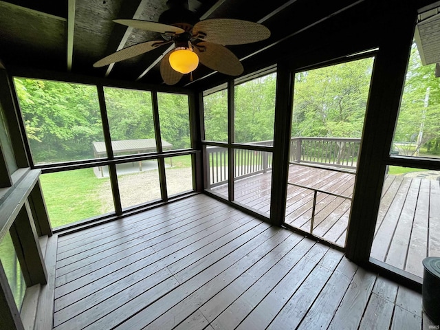 4970 S 700 W, Owensville, IN 47665 - unfurnished sunroom featuring ceiling fan