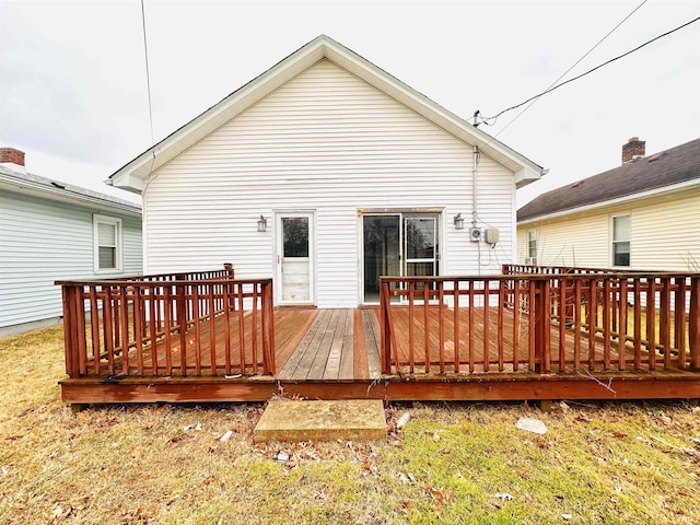 1037 14th St, Tell City, IN 47568 - back of house with a wooden deck