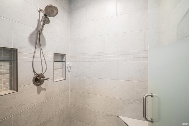 bathroom featuring a stall shower