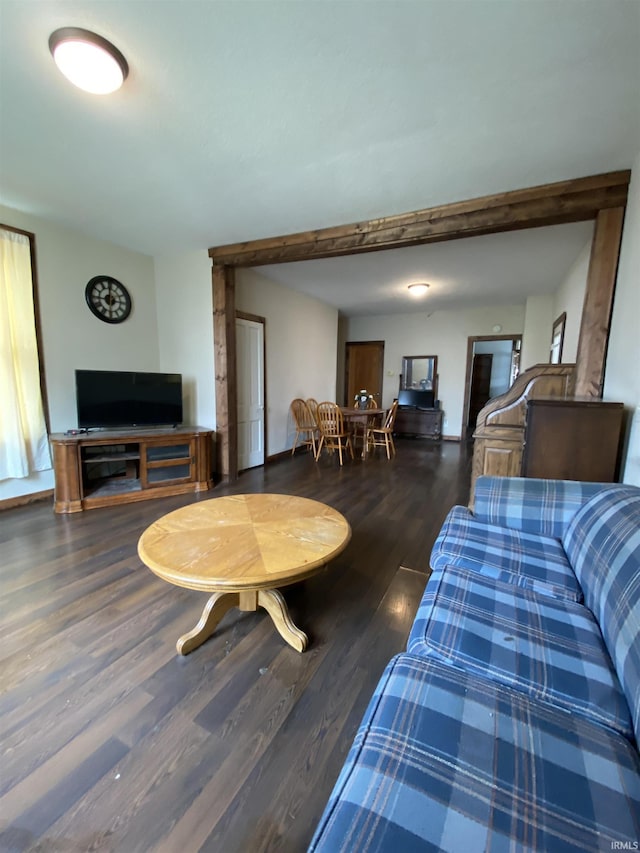 living area featuring wood finished floors