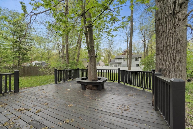 deck featuring fence