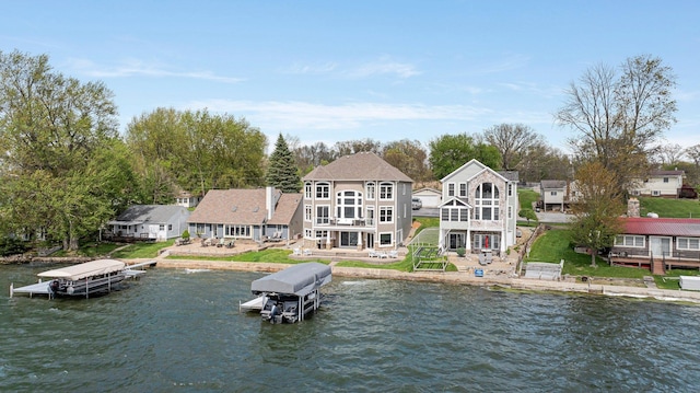 275 Ln 101 Hamilton Lk, Hamilton, IN 46742 - exterior space featuring a water view, uncovered parking, and boat lift