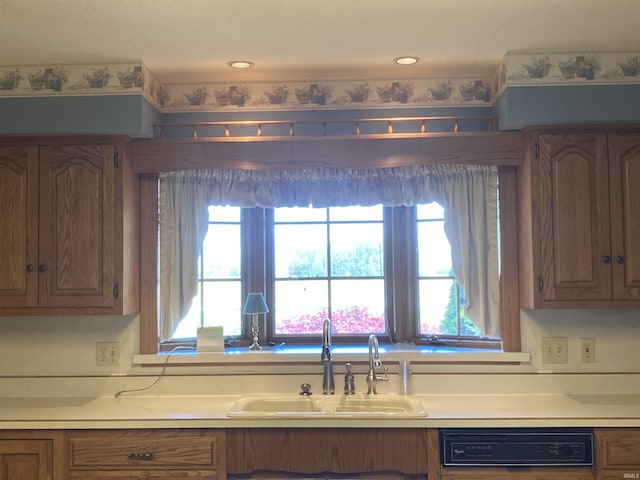 760 N 700 E, Bluffton, IN 46714 - kitchen with a sink, light countertops, dishwashing machine, and a wealth of natural light