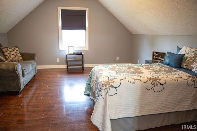 3701 Wethersfield Dr, Evansville, IN 47725 - bedroom featuring dark wood finished floors, baseboards, and vaulted ceiling