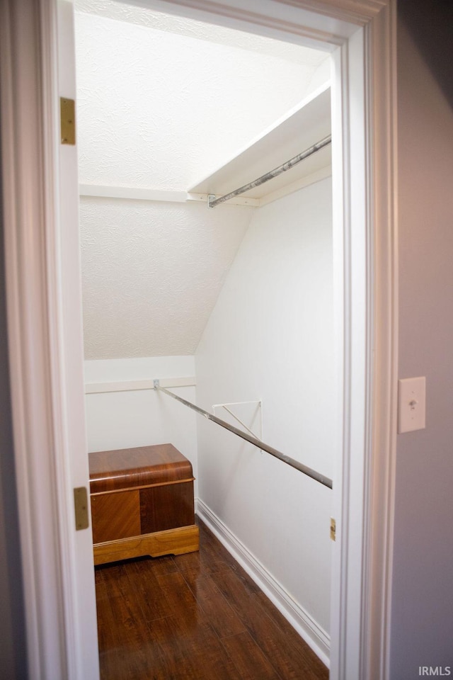 3701 Wethersfield Dr, Evansville, IN 47725 - spacious closet featuring dark wood-type flooring and lofted ceiling