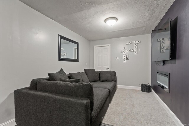 29930 Prairieview Farms Blvd, Elkhart, IN 46514 - carpeted living room featuring baseboards and a textured ceiling