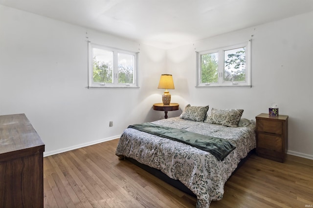 4231 N Conner Dr, Marion, IN 46952 - bedroom with baseboards, multiple windows, and wood finished floors