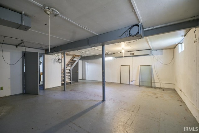 below grade area with stairway